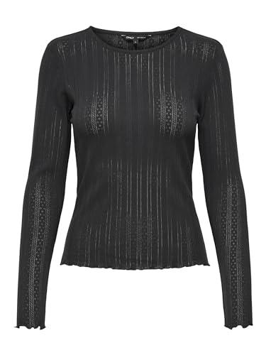 Maglietta a Maniche Lunghe Monocolore Donna ONLY ONLCARLOTTA Grigio XS