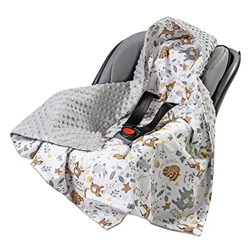 Medi Partners Coperta neonato ovetto Sacco per Passeggino - Cervo con grigio Minky