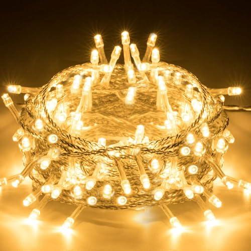 Elegear Luci Natale Esterno 10 Metri, 100 LED Bianco Caldo