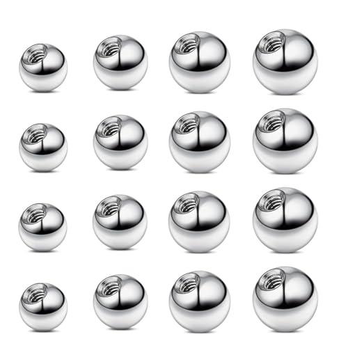 NOPKESV 16 Pezzi Palline Piercing Ricambio Acciaio Chirurgico 14G