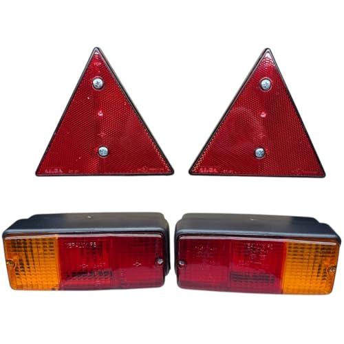 Kit Fanali Posteriori per Trattori, Carrelli e Rimorchi con Lampadine e Triangoli - G.L.D. Forniture