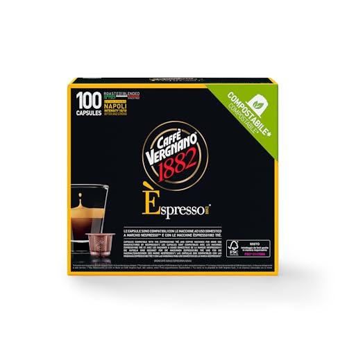 Caffè Vergnano 1882 Napoli - 100 Capsule Compostabili Nespresso Compatibili