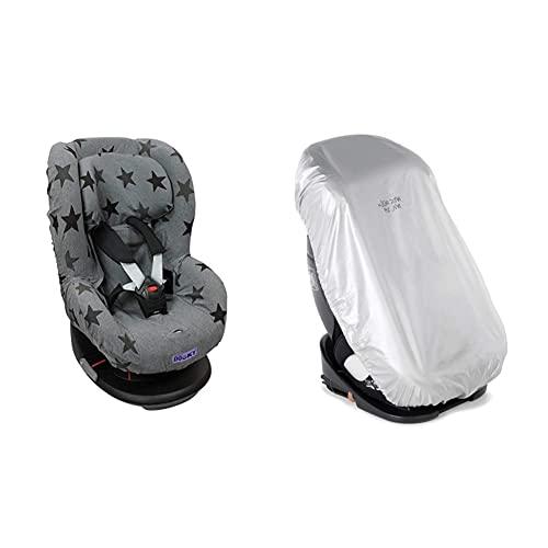 The Original Dooky 126826 Copri Seggiolino Auto Gruppo 1+ Universale, Grigio con Stelle & Jané Fodera Antitermica per Seggiolino Auto Gruppo 0 1 2 3, Universale, Anti UV