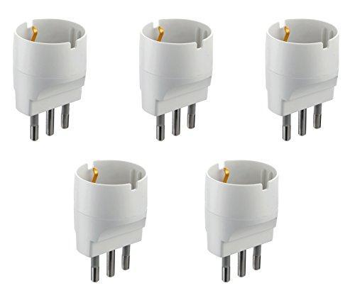 Electraline 92291 Set 5 Adattatori Schuko a Spina Grande 16A