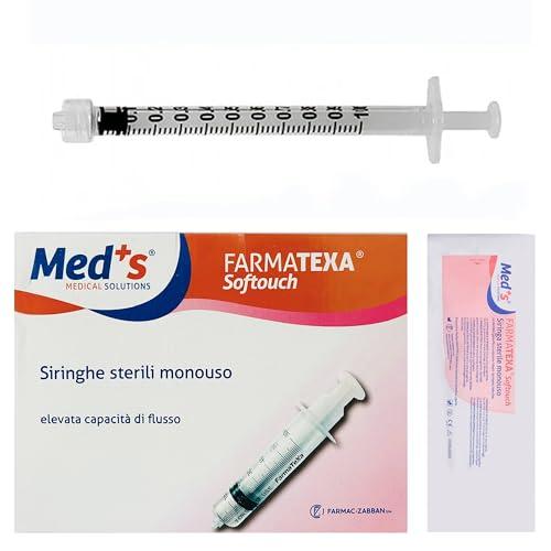100 Siringhe monouso sterili da 1 ml attacco LUER LOCK - Siringa sterile senza ago