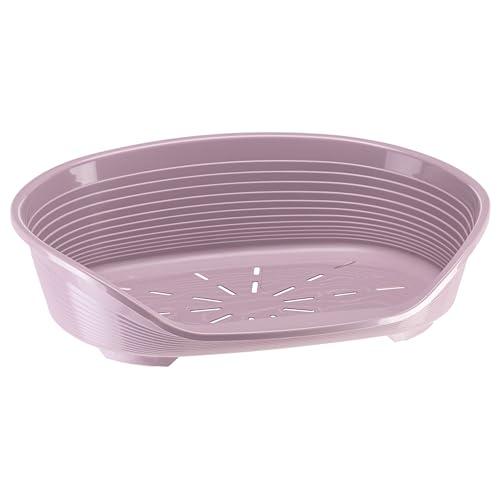Ferplast Cuccia Cani e Gatti in plastica, Lettino per Cane con Gommini Antiscivolo, Cesta Cane e Gatto 82 X 595 X H 25 cm, Glicine