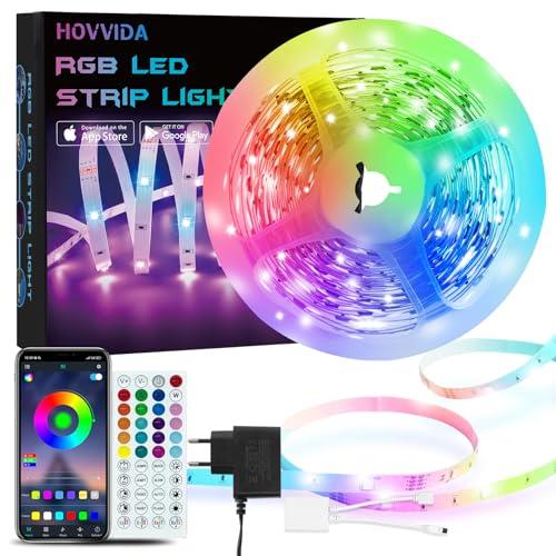HOVVIDA Striscia LED 5M, 30 LED/Metro, APP e Telecomando, 150 LED, 24V RGB LED, Modalità Musica, Modalità Temporizzazione, LED per Camera, Soggiorno, Cucina, Camera da Letto, Bar, Festa
