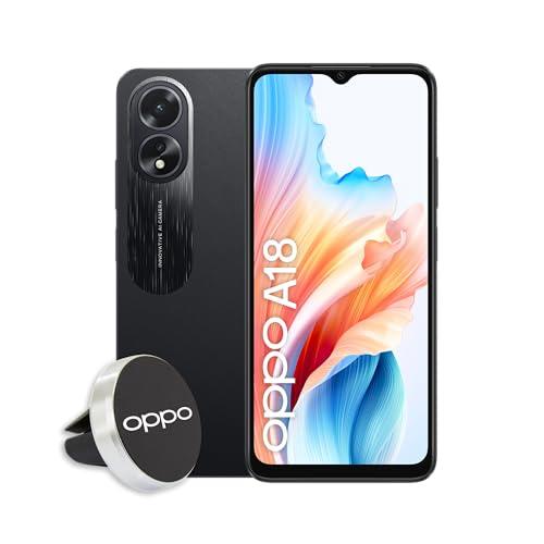 OPPO A18 Glowing Black - Smartphone con AI Doppia Fotocamera e Ampio Display