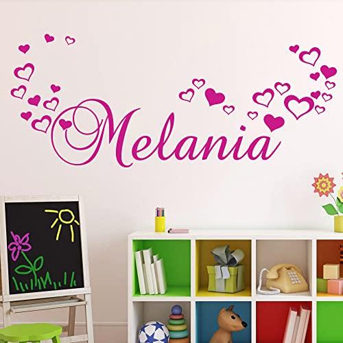 Adesivo Murale Personalizzato con Nome e Cuori