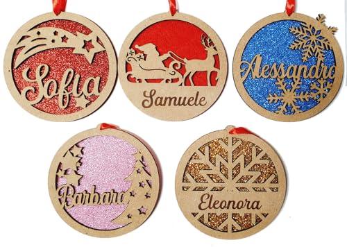 Pallina di Natale in Legno Personalizzata con Nome