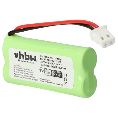 Batteria sostitutiva vhbw per telefoni cordless BT183342, BT262342, BT266342, BT283342, GP1210, VTECH73C02 (600mAh, 2.4V, NiMH)