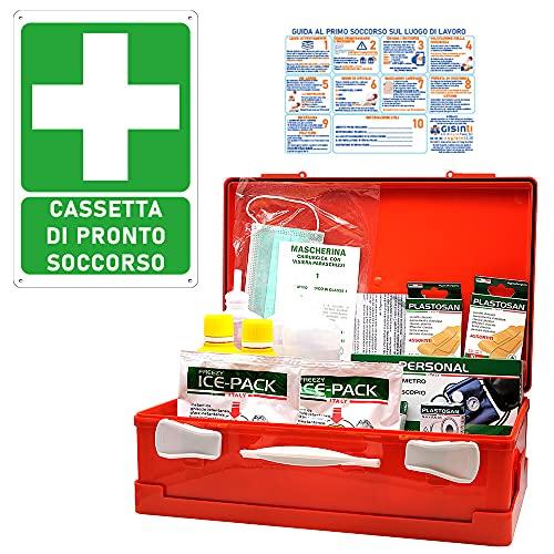 Kit Cassetta Pronto Soccorso Aziendale All. 1 Gruppi A e B con Cartello Segnaletico