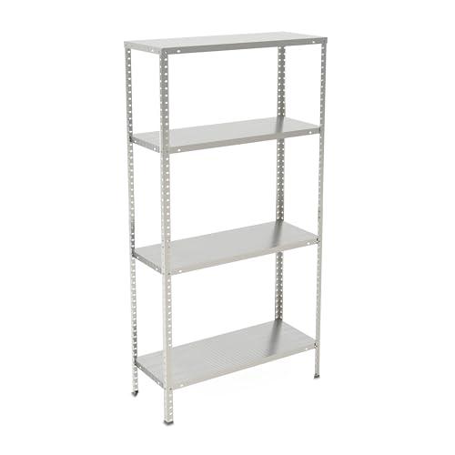 Relaxdays Scaffale in Acciaio Zincato - Soluzione Robusta e Versatile per l'Organizzazione degli Spazi