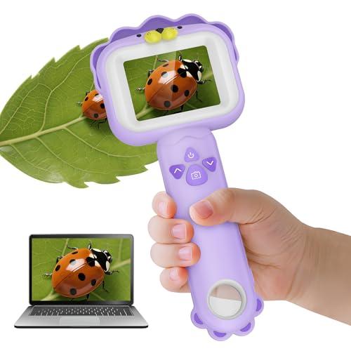Microscopio per Bambini a Forma di Leone con Schermo IPS 2.4''