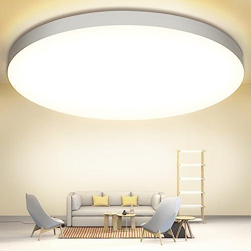 OUILA Plafoniera LED Soffitto 24W, Lampada da Soffitto 4000K 2000LM Plafoniera Bagno IP44 Impermeabile Rotonda Ø28CM Lampadario LED Moderna Luce Soffitto per Cameretta, Cucina, Soggiorno, Balcone