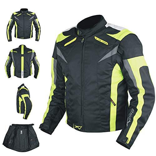 Giacca Moto Tessile A-pro con Protezioni CE, Maniche Removibili e Gilet Termico