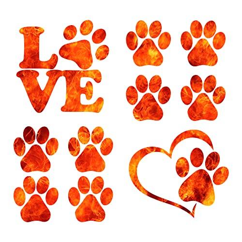 Kit Adesivi Zampe Cane, Cuore e Love - 10 Pezzi