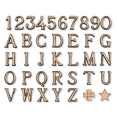 REAL VOTIVA FONDERIE D'ARTE Lettere e Numeri in Bronzo per lapidi o Numeri civici - 2,5 cm - Romano Bronzo Lucido