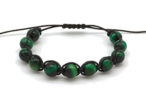 Bracciale Occhio di Tigre Verde Shamballa Unisex - Protezione e Prosperità