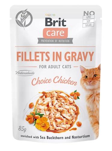 Brit Care Cat Pouch Fillets Selection Chicken - Alimento umido completo per gatti adulti - 85g