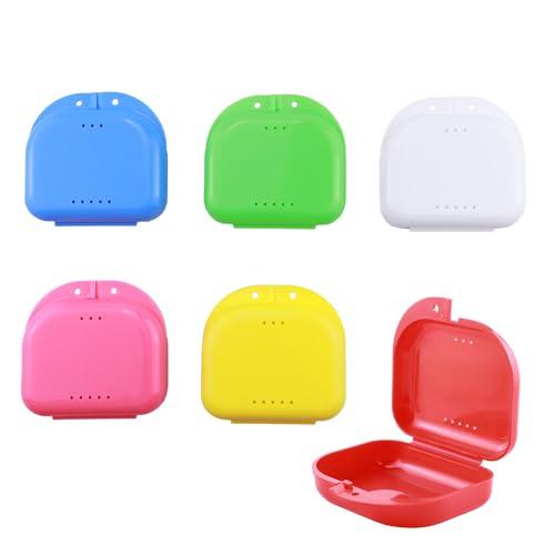 6 Pezzi Porta Apparecchio Denti Colorati con Fori di Sfiato