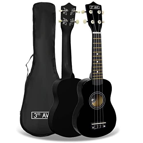Ukulele Soprano 3rd Avenue Nero con Custodia