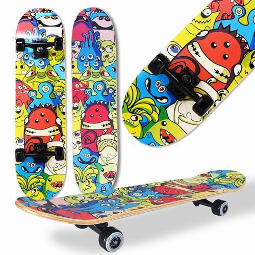 WeLLIFE Skateboard Completo Serie RGX - Ideale per Principianti e Amanti dello Skate