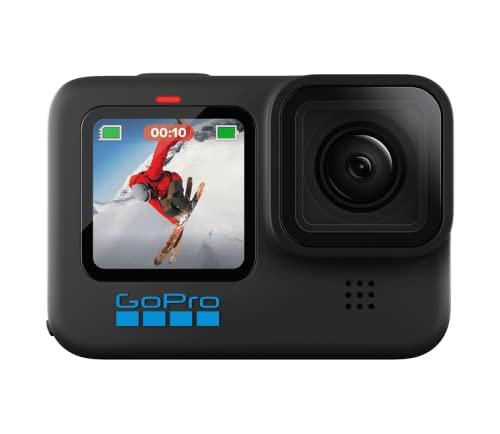 GoPro HERO10 Black - Action Camera impermeabile con LCD anteriore e schermi posteriori touch, video Ultra HD 5.3K60, foto da 23 MP, streaming live 1080p, webcam, stabilizzazione