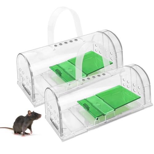 Jsdoin - Set di 2 Trappole per Topi Riutilizzabili, Uso Interno ed Esterno