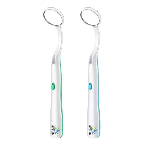 ARSUK LED Specchio Dentale con Luce Antiappannamento - Set da 2