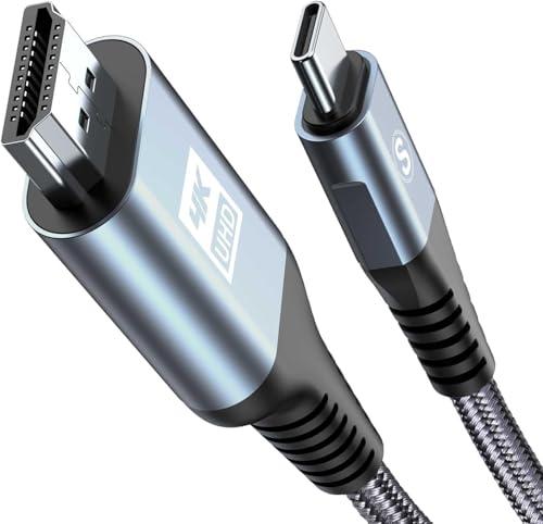 AviBrex Cavo USB C a HDMI 4K 2M, Adattatore USB Type C a HDMI per [Thunderbolt 4 3] Compatibile con iPhone16 15 Pro Max,MacBook Pro/Air,iMac, Mac/iPad Pro/Air,Samsung S25 S24 S23 S22 S21 S20