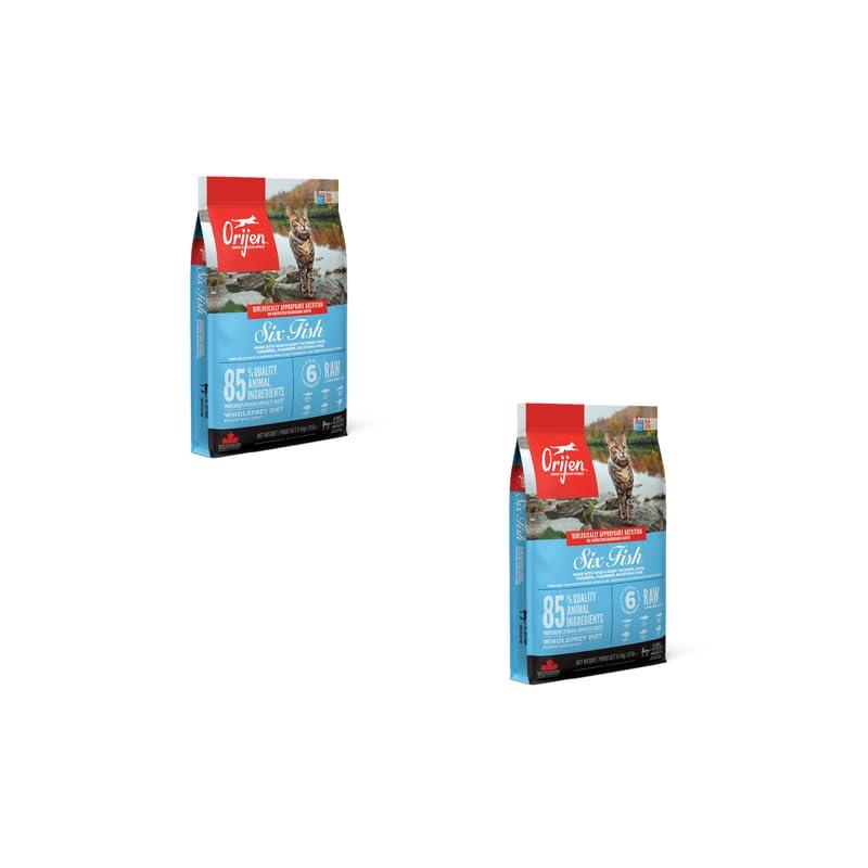 Orijen Cat Six Fish | Confezione Doppia | 2 x 340 g | Alimento completo per gatti adulti | 85% di ingredienti animali di alta qualità | pesce, frattaglie, ossa | gusto naturale