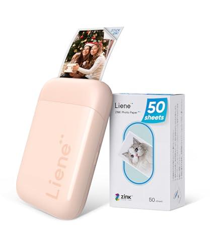 Liene Stampante Fotografica Portatile 2x3 con 50 Fogli Zink