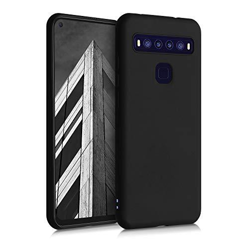 kwmobile Custodia Compatibile con TCL 10L - Cover in Silicone TPU Nero Matt