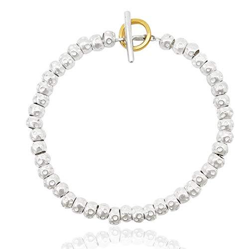 Bracciale in Argento 925 con Granelli Pepite Martellate - Artigianato Italiano