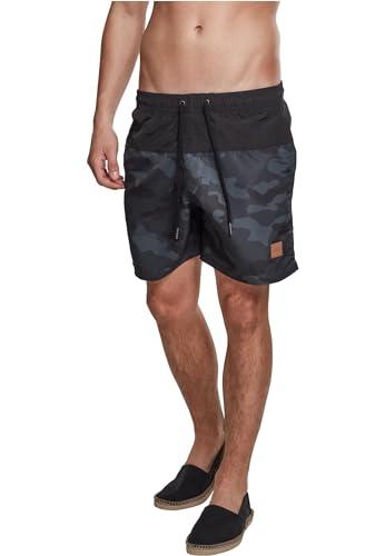 Urban Classics Block Swim Shorts - Pantaloncini da Bagno Uomo Blk/Darkcamo L