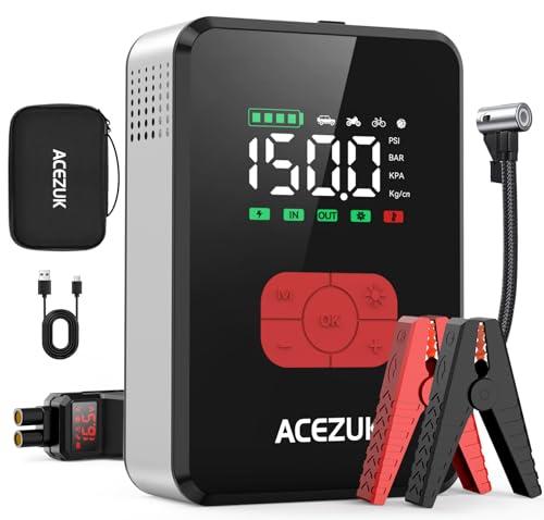 ACEZUK Avviatore Batteria Auto 7000A con Compressore 150PSI e LED 600LM