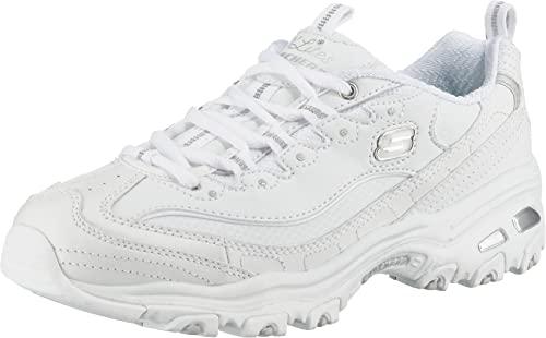 Skechers D'Lites - Fresh Start, Scarpe Donna, Bianco/Argento, Taglia 41 EU