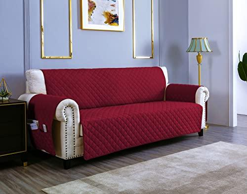 Copridivano 3 Posti Reversibile e Impermeabile Sevi's, Colore Vino Rosso