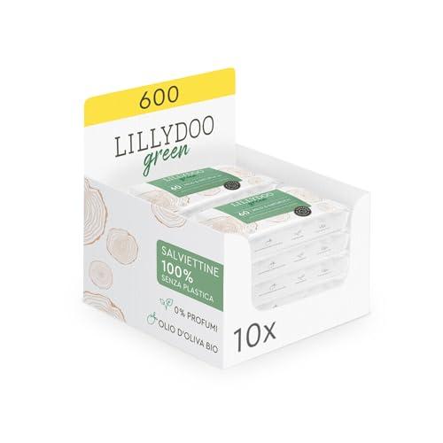 LILLYDOO green Salviettine Naturali - Pacco Famiglia 600 Pezzi