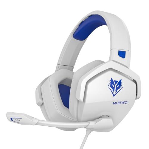 NUBWO Cuffie Gaming PS4, PS5, PC, Xbox One - Bianco/Blu