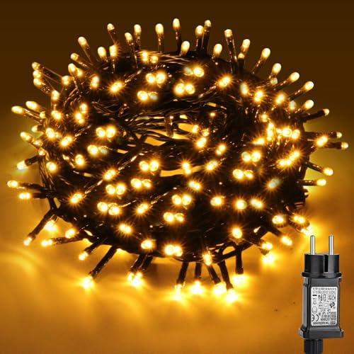 Luci di Natale a LED Bianco Caldo, 10m 100 LED, Timer, IP65