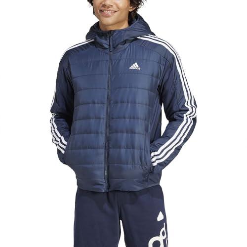 Giacca Ibrida con Cappuccio Adidas Essentials 3-Stripes Insulated da Uomo, Legend Ink