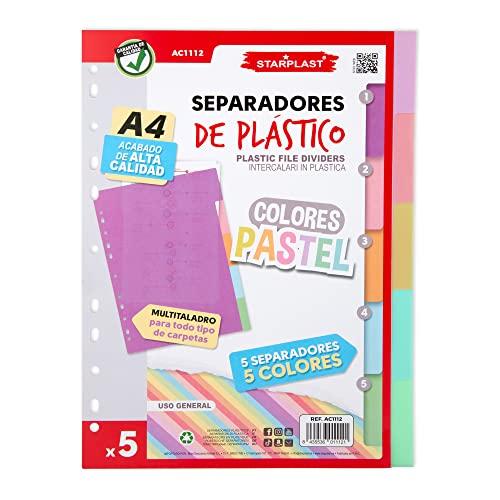 Confezione da 5 separatori StarPLAST - Colori pastello