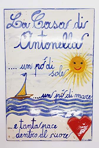 Targa da interno/esterno Benvenuti alla casa al mare Personalizzata - Le Ceramiche del Castello