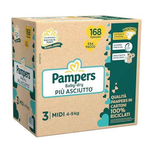 Pampers BabyDry EsaPack Taglia 3 Midi - 168 Pannolini