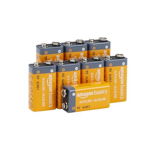 Amazon Basics Batterie Alcaline 9V, Confezione da 8