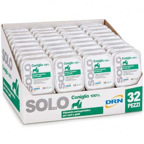 DRN Solo Coniglio 300 g - confezione da 18 pack - 5,4 kg totali Cane/Gatto | Ricetta monoproteica al gusto coniglio, con una proteina animale selezionata