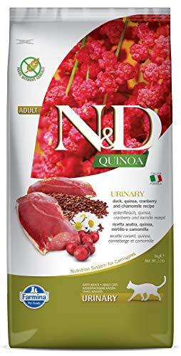 Farmina N&D Quinoa Urinary Anatra, Quinoa, Mirtilli & Camomilla, Gatto Adulto, 5kg