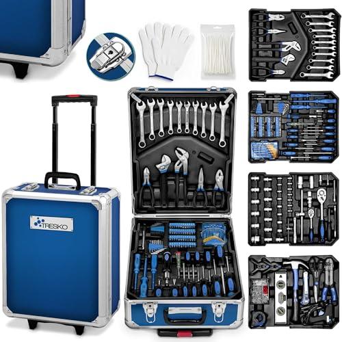 TRESKO® Valigia degli attrezzi composta da 949 pezzi | cassetta degli attrezzi | portaattrezzi | set di arnesi | trolley degli attrezzi | acciaio cromo-vanadio